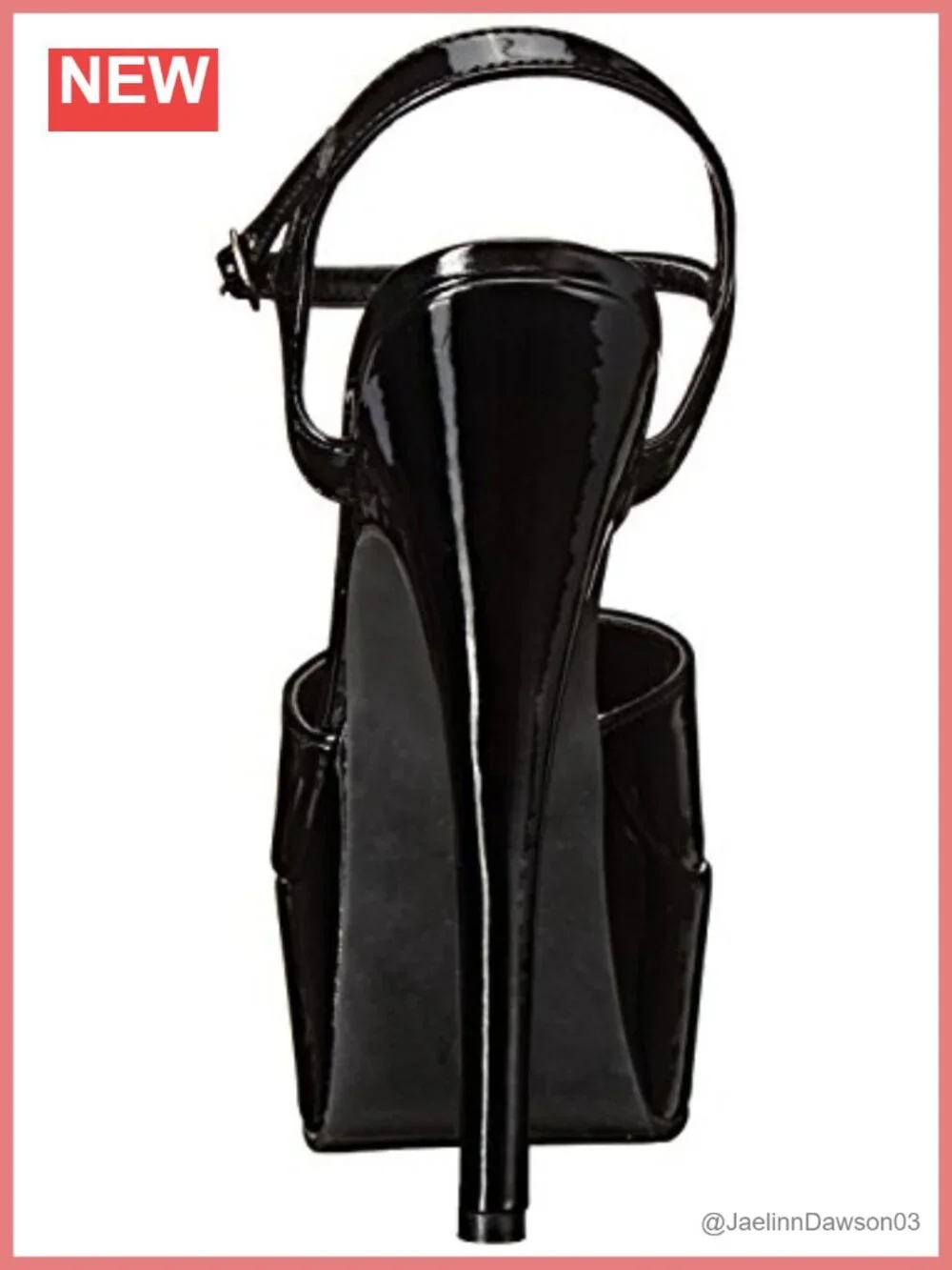 Women's Faux Patent Leather Platform Stiletto Heeled Sandals Ankle Strap